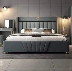 Contemporary Panel Upholstered Bed