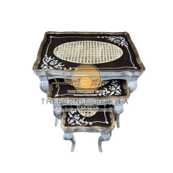 Botanic Cane Nesting Table