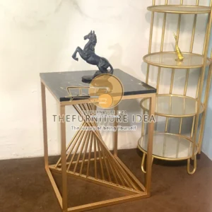 Modern Black Marble Accent Table
