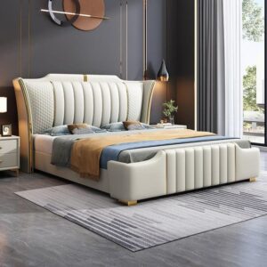 Curve arm king size bed