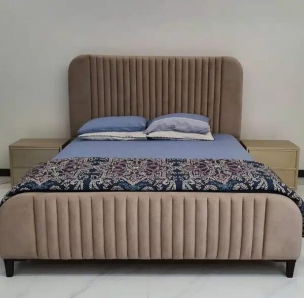 Classic Velvet Panel King Size Bed