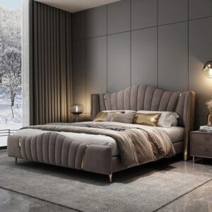 Modern Elegance Wingback King Bed