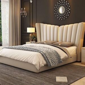 Modern Wingback King Size Bed