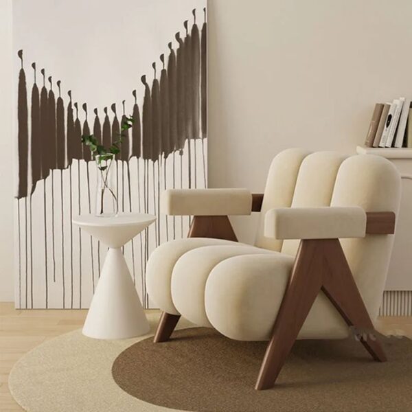 Bold wooden frame with modern angular design - Image 2