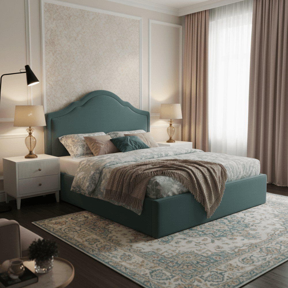 Elegant Velvet Upholstered Bed Frame – Modern Luxury Comfort - Image 2