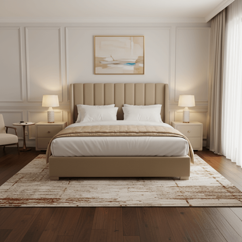 Custom Wing Style Posh King Bed – Solid Wood Luxury - Image 2