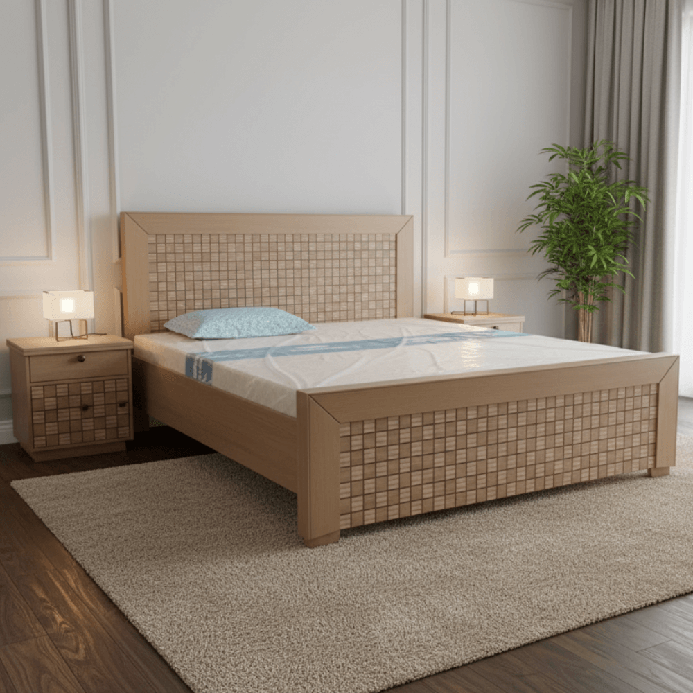 Wooden King Size Bed Set with Side Tables | Elegant & Durable - Image 2