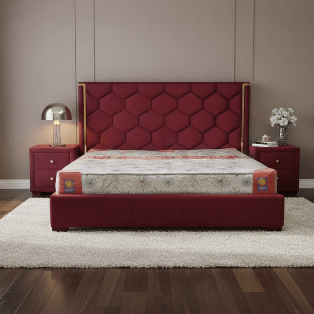 Modern Brass King Size Bed Set | Custom Luxury Design - Image 2