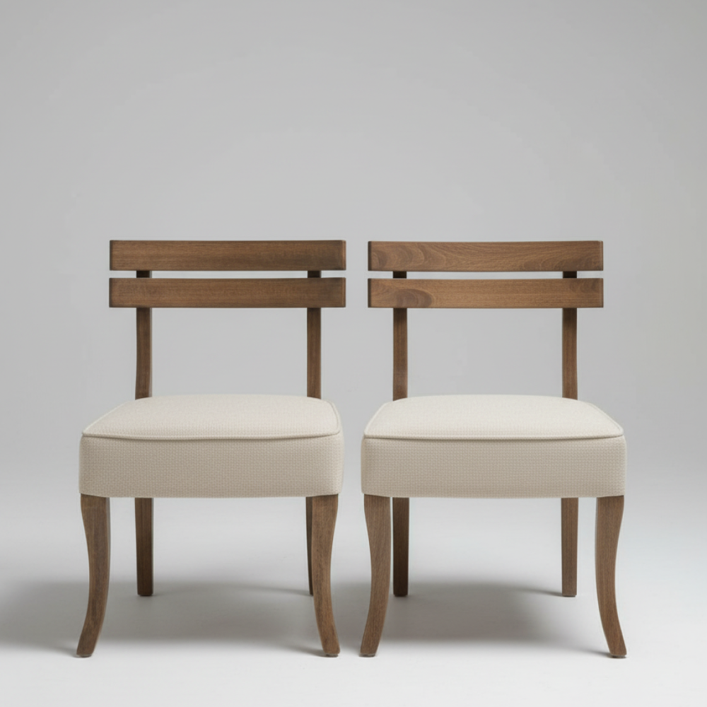 Custom Solid Wood 2-Chair Set - Premium, Durable & Elegant for Small Spaces